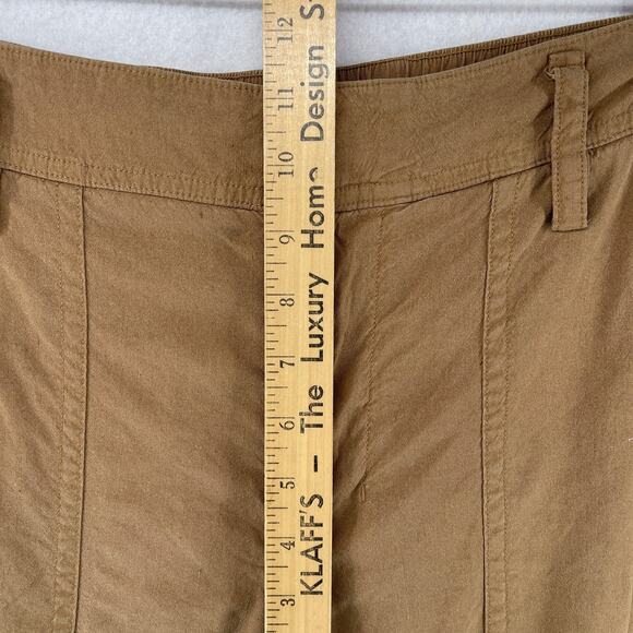 VINCE Pants Womens L Linen Blend Cargo Cropped Cuffed High Rise Utility Brown - Picture 12 of 14